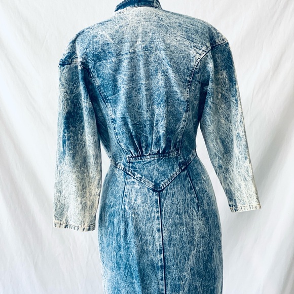 TIMELY TRENDS Vintage Sexy Acid Wash 80s Denim Dress - Picture 6 of 12